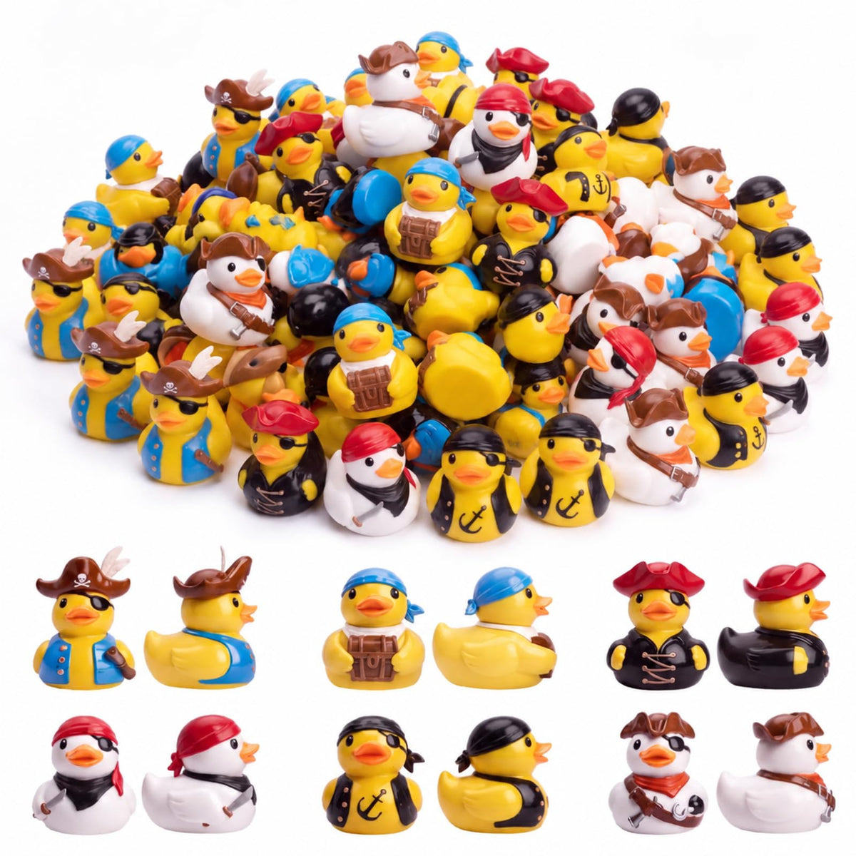 Memorywuu mini pirate ducks set, multicolour designs