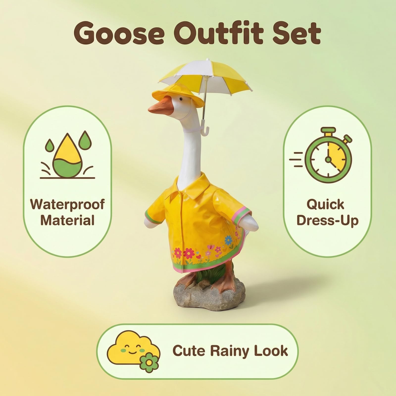 Memxike porch goose outfit packaging with included items