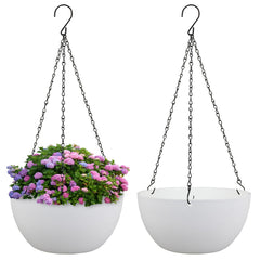 Meowell 10 inch hanging planter front view in white