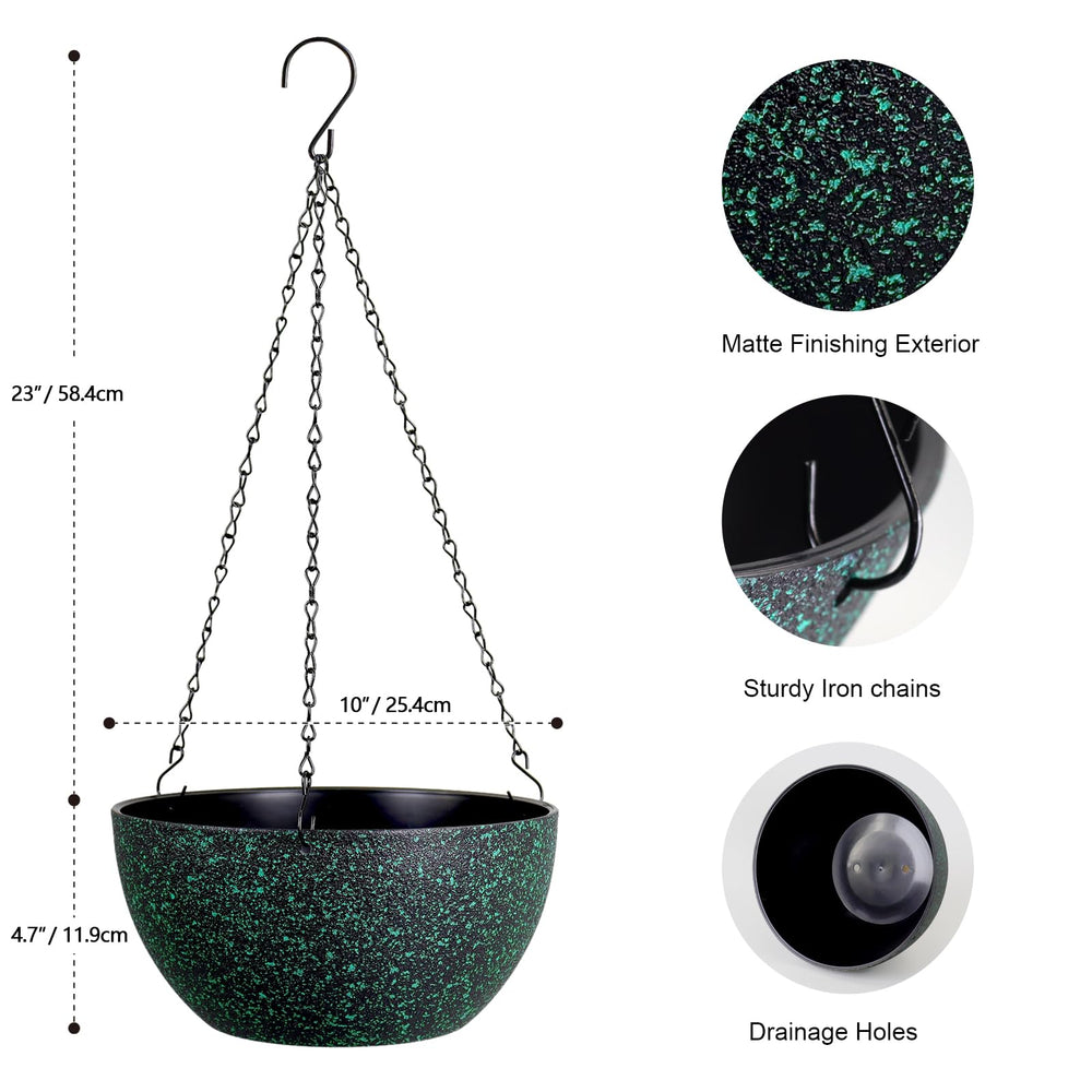 Meowell 10-inch hanging planter with drainage holes and chain