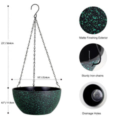 Meowell 10-inch hanging planter with drainage holes and chain