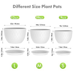 Meowell 10-inch large plant pot, white colour