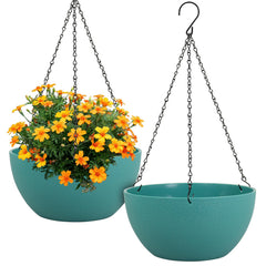 Meowell 12-inch blue-green hanging planter with chain