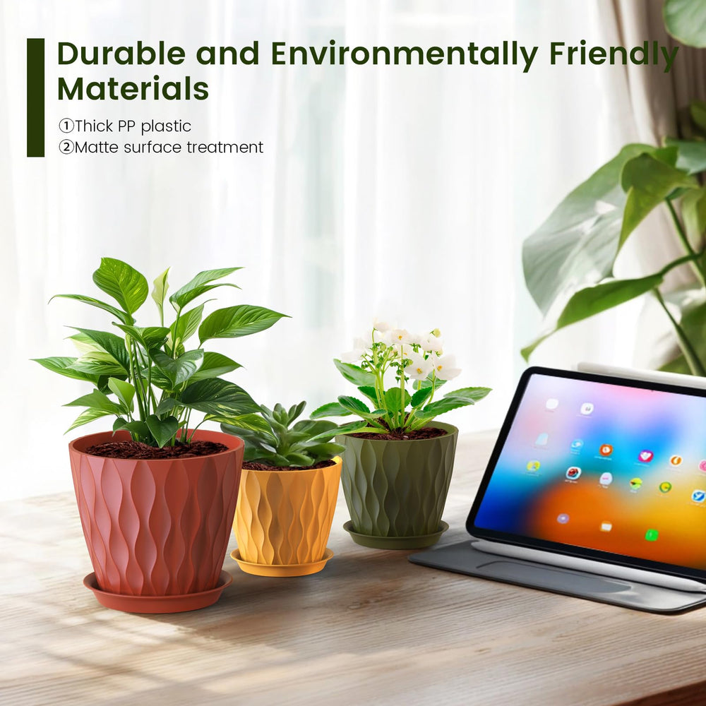 Meowell 7-Pack Plant Pots in a garden setting