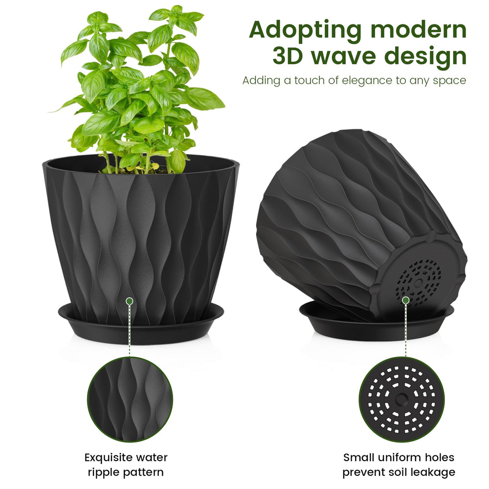 Meowell plant pots with saucers included