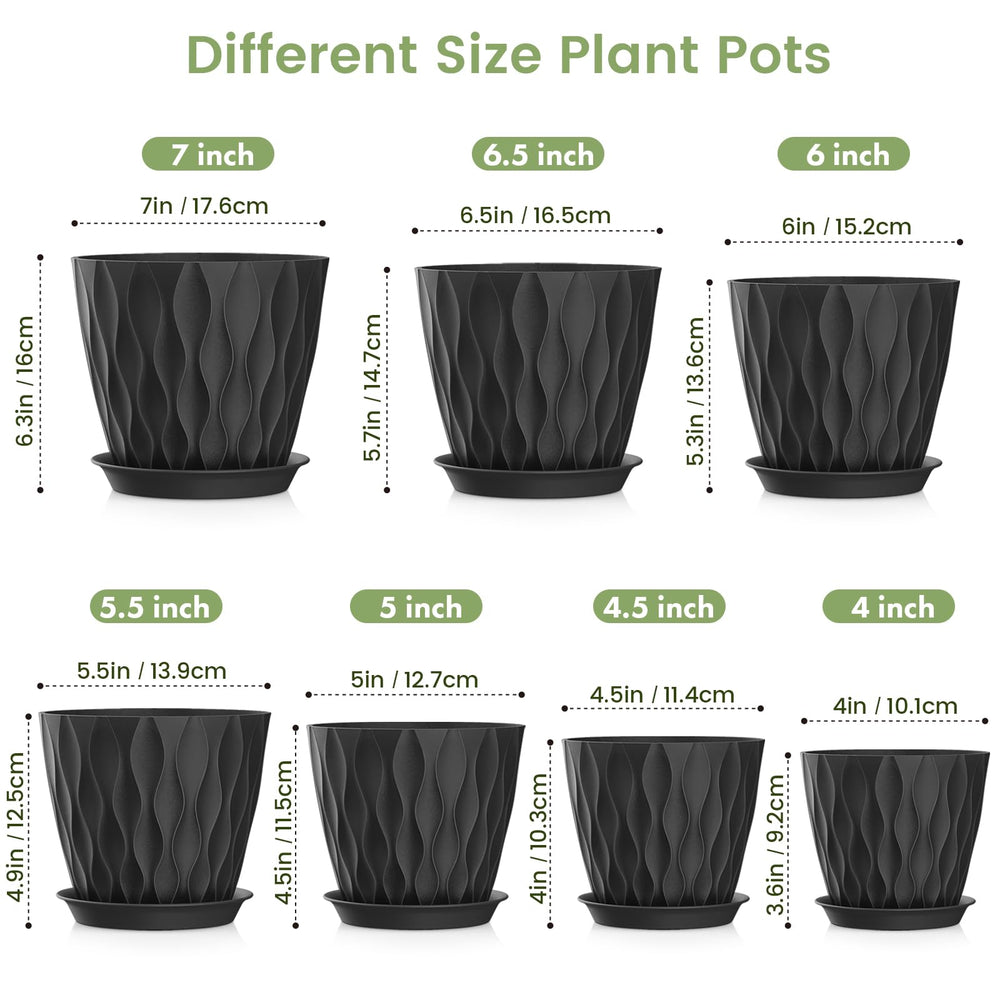 Meowell plant pots with wave texture detail