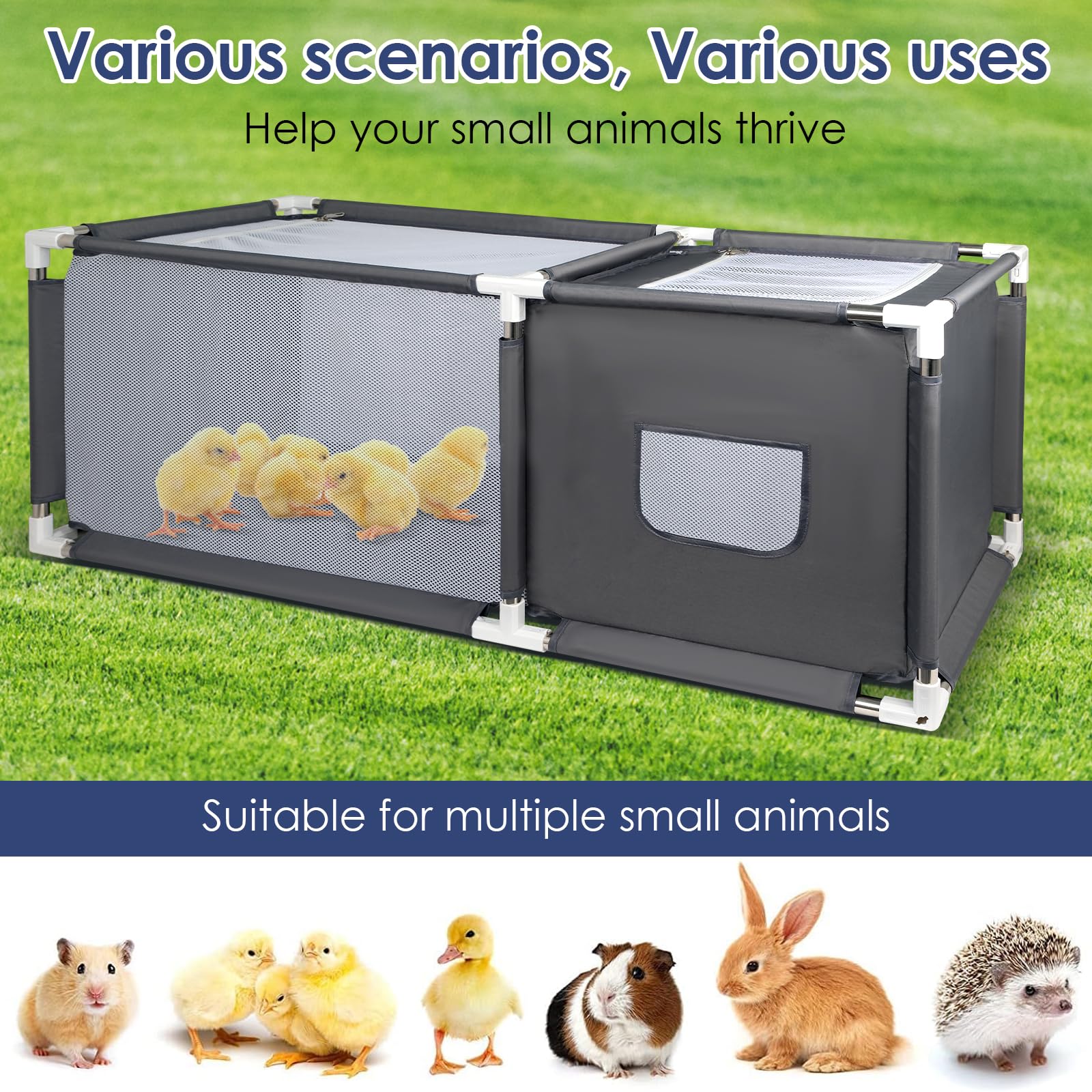 MeoWriental Brooder Box showing easy access dual zippers