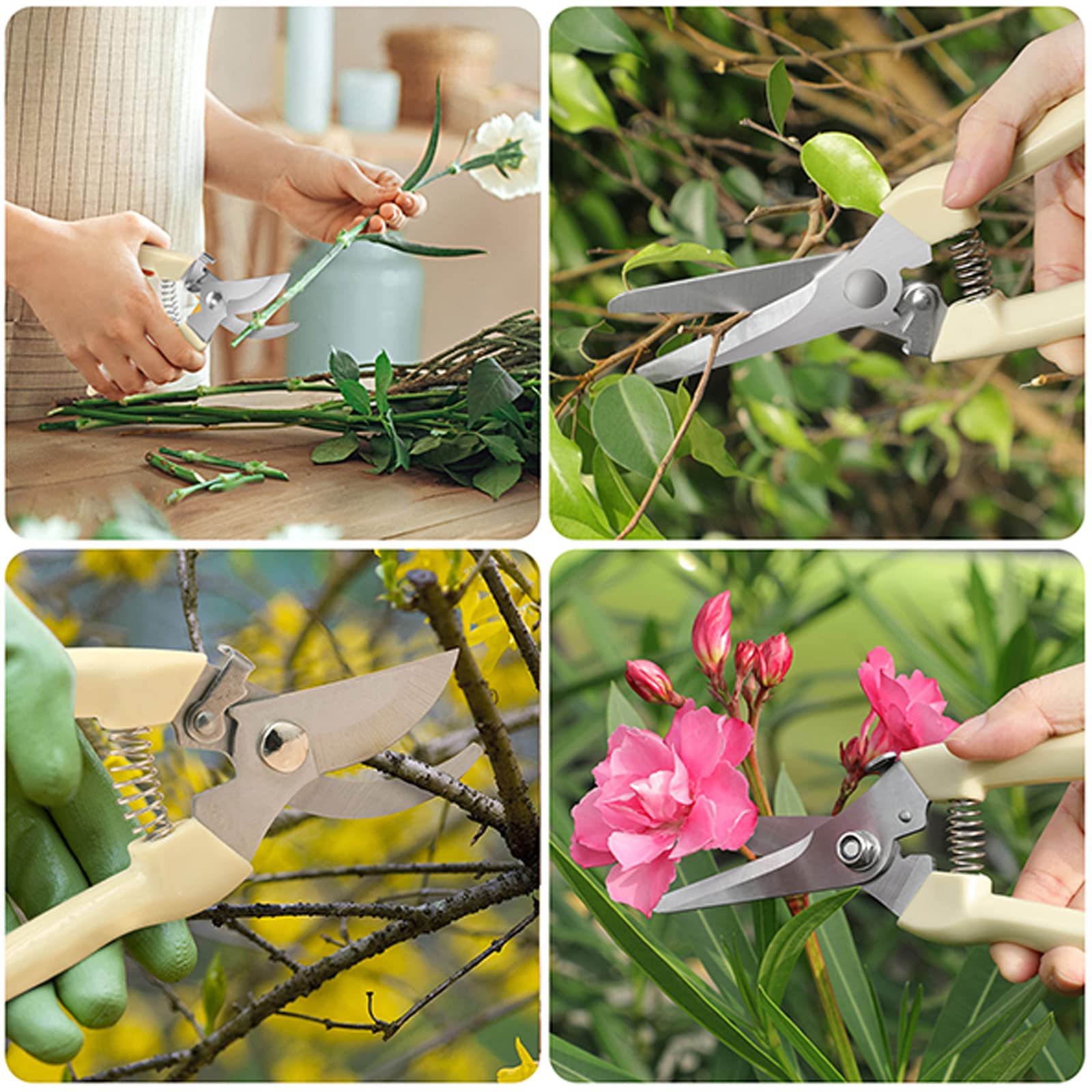 MEPEREZ 6PCS Garden Shears displayed on a wooden background