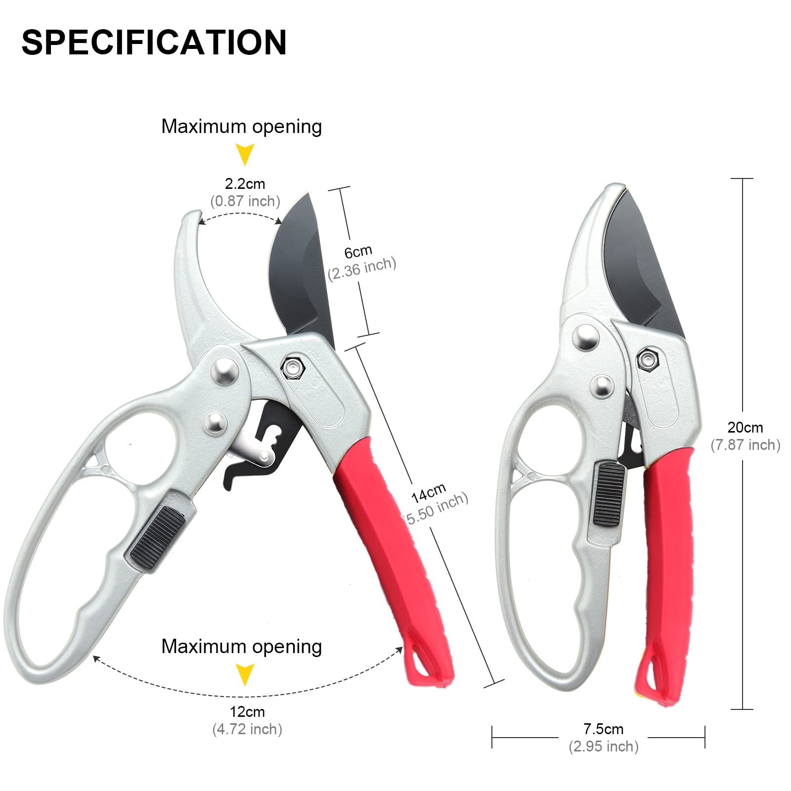 MEPEREZ Premium Pruning Shears cutting through a branch