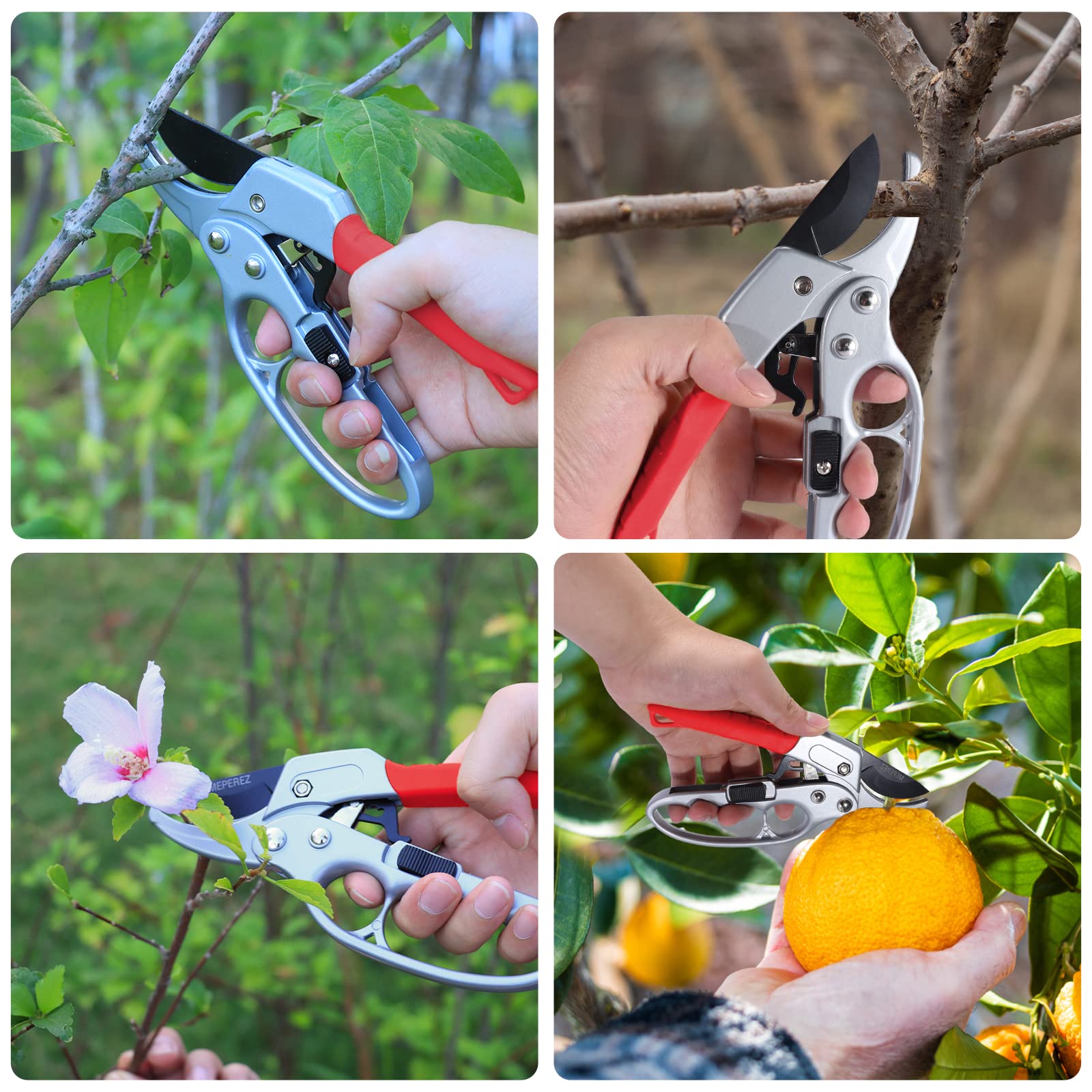 MEPEREZ Premium Pruning Shears showing segmented-lever design