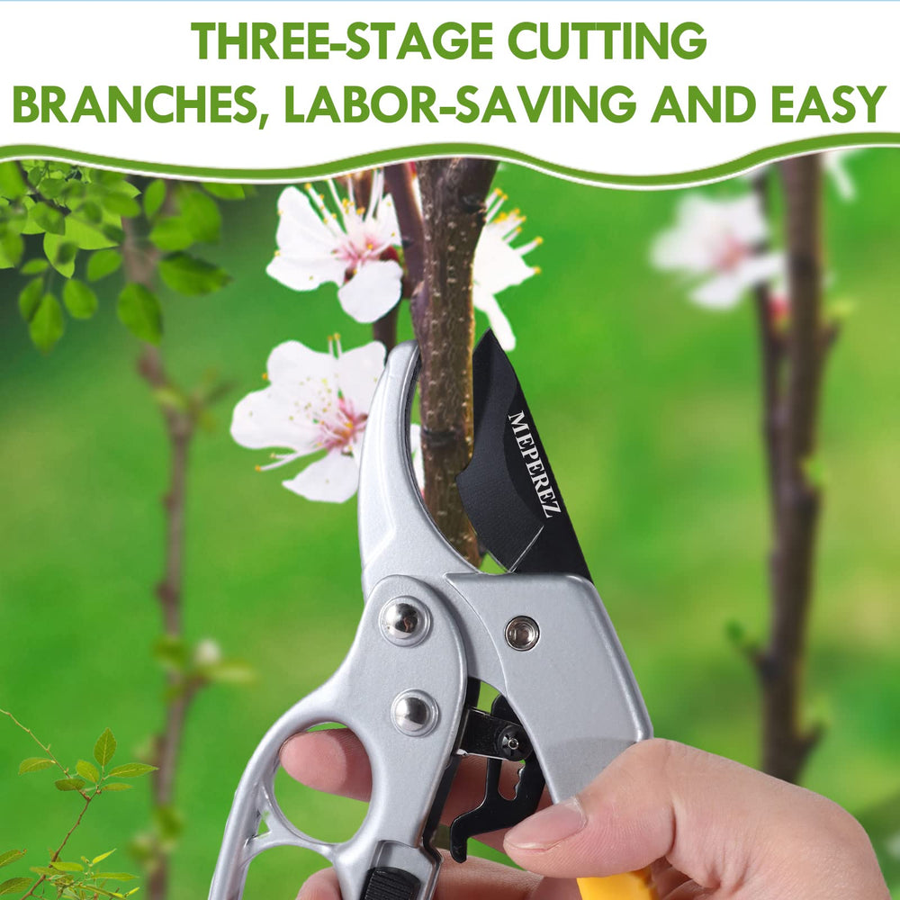 MEPEREZ shears in use by a gardener trimming plants