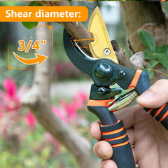MEPEREZ Ultra Sharp Pruning Shears close-up of high carbon steel blade