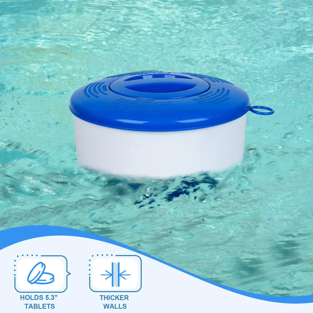 Merkia Chlorine Floater, side view with packaging