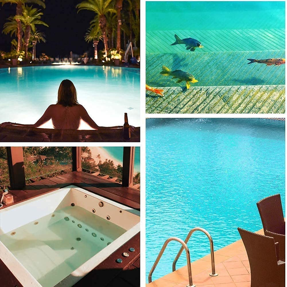 Merkia Floating Mini Spa Dispenser in a backyard pool