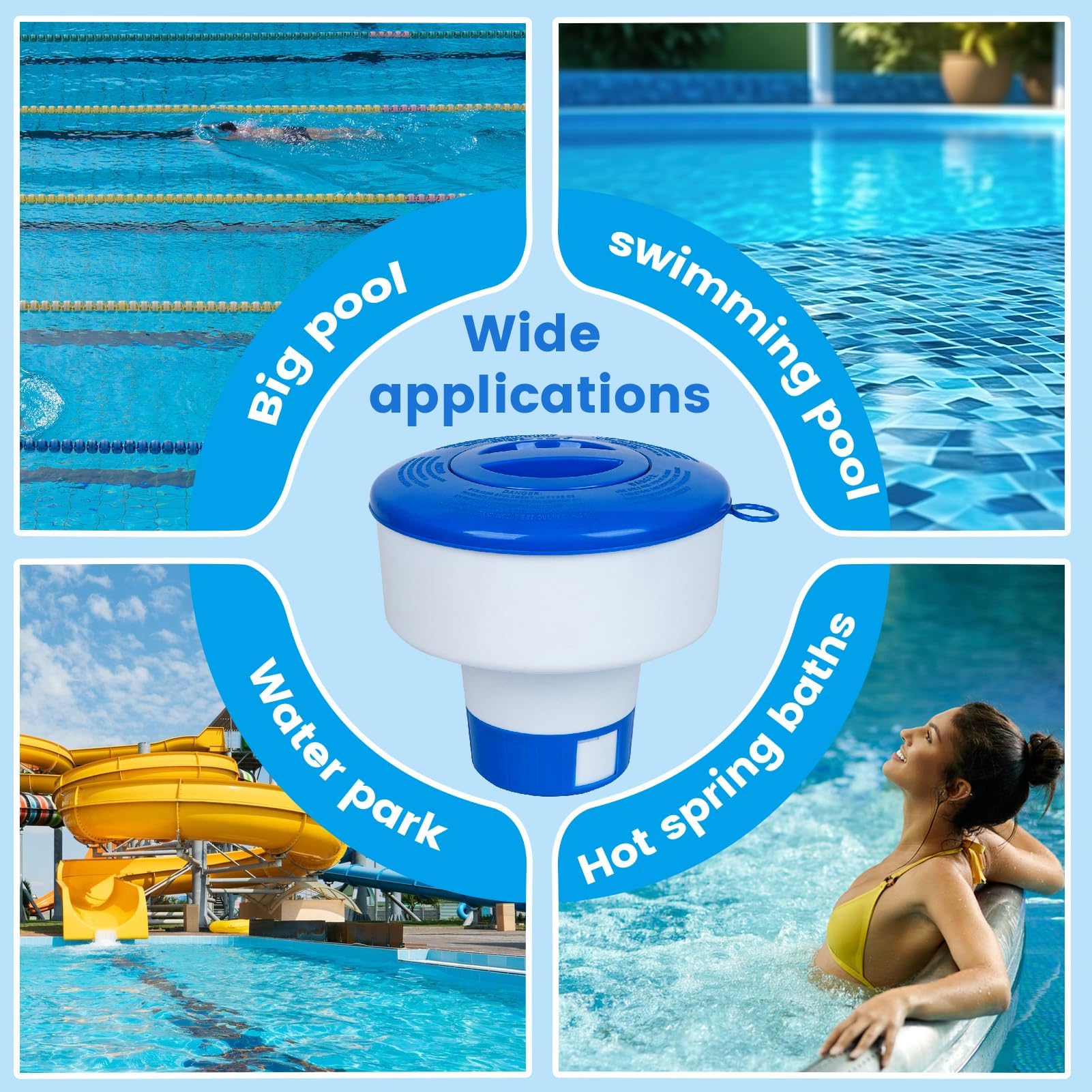 Merkia Pool Chlorine Floater in use at a spa