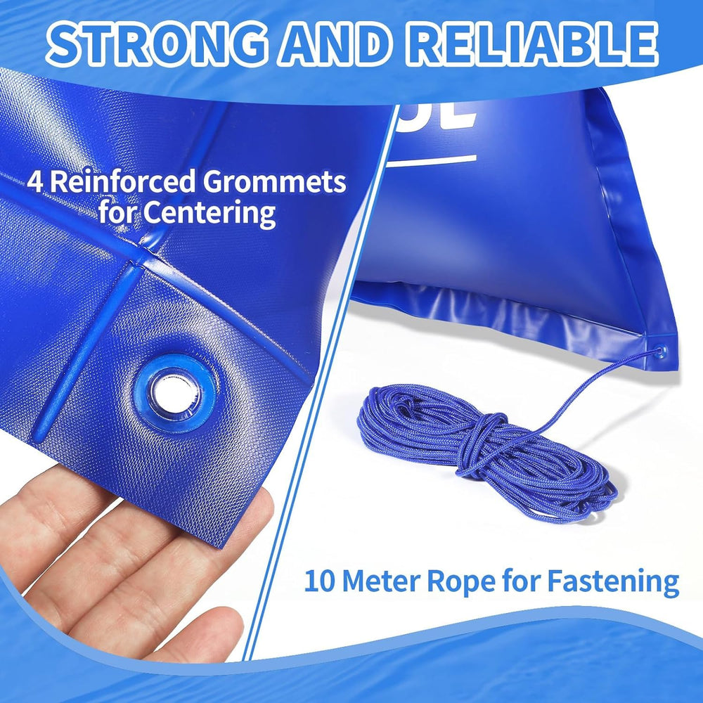 Merkia pool pillow inflated with double fold valve