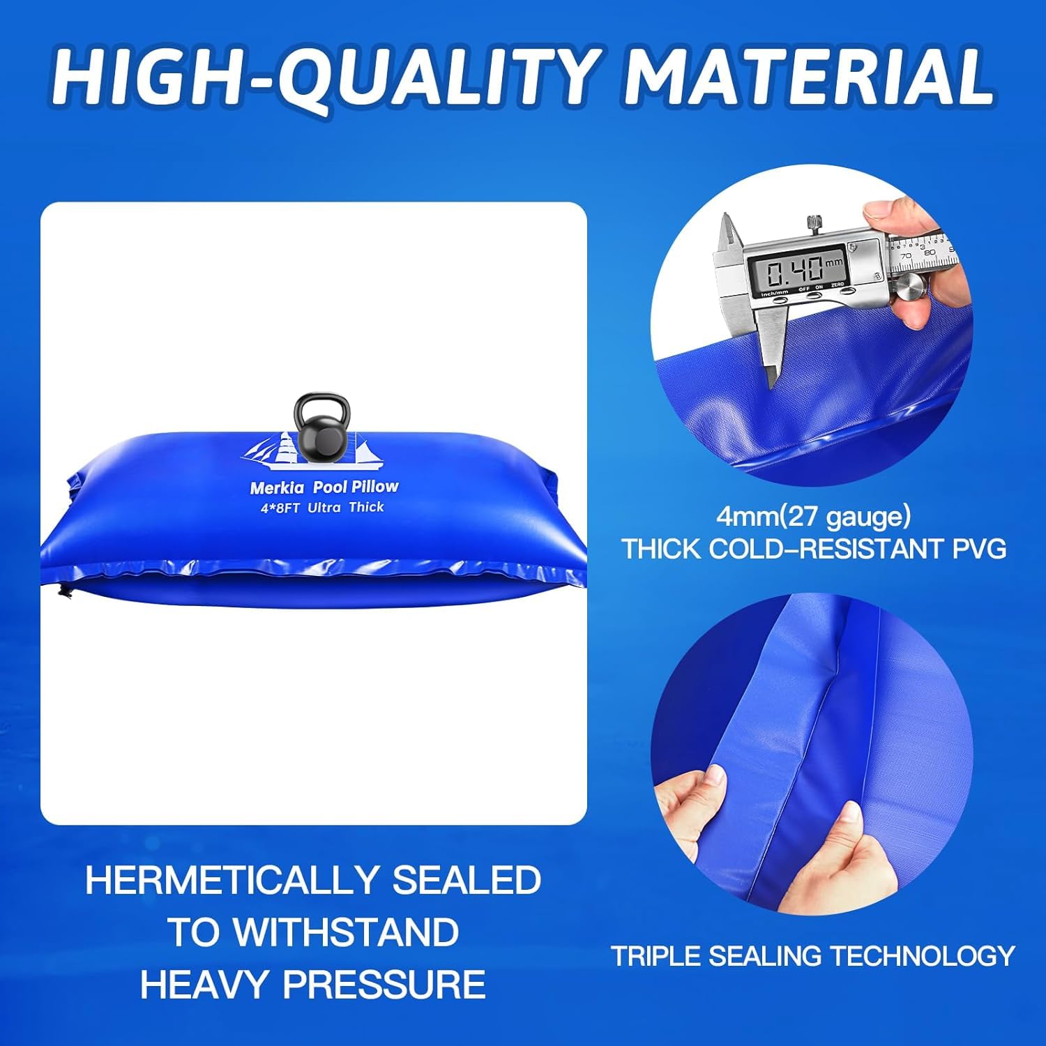 Merkia pool pillows stacked for storage