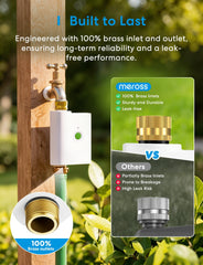 meross WiFi Water Timer showing brass construction