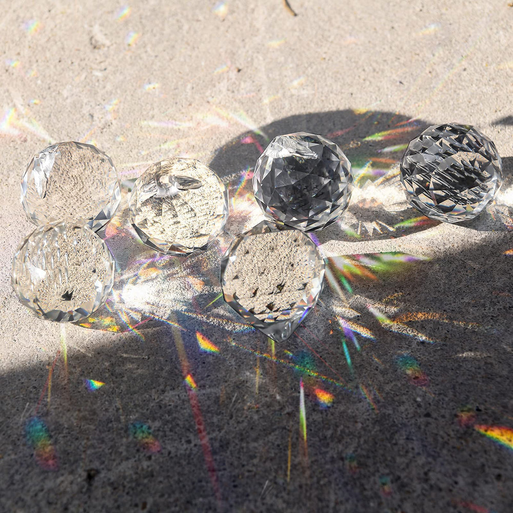 MerryNine Clear Crystal Prism Ball on window sill