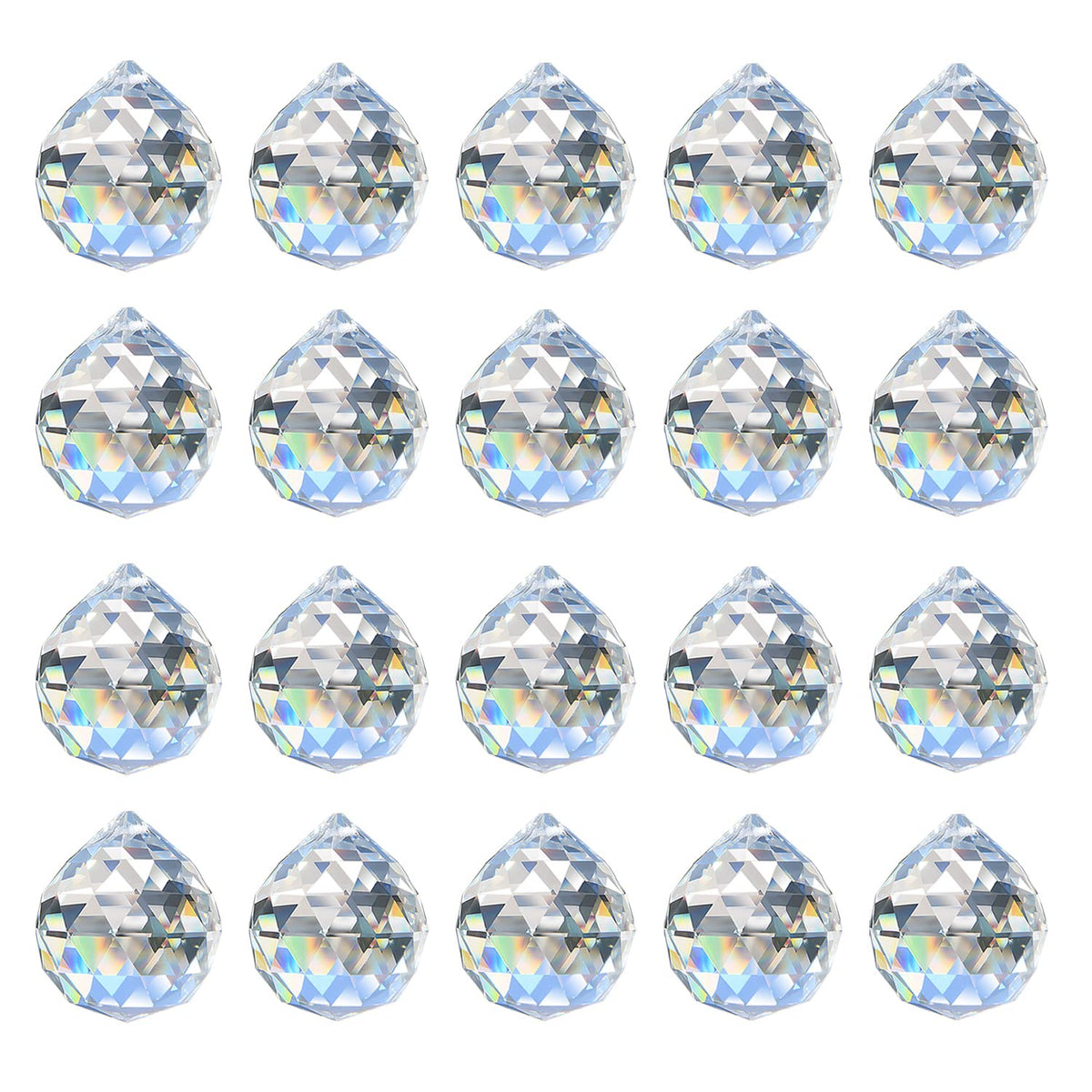 MerryNine Clear Crystal Sun Catcher Prism Ball front view