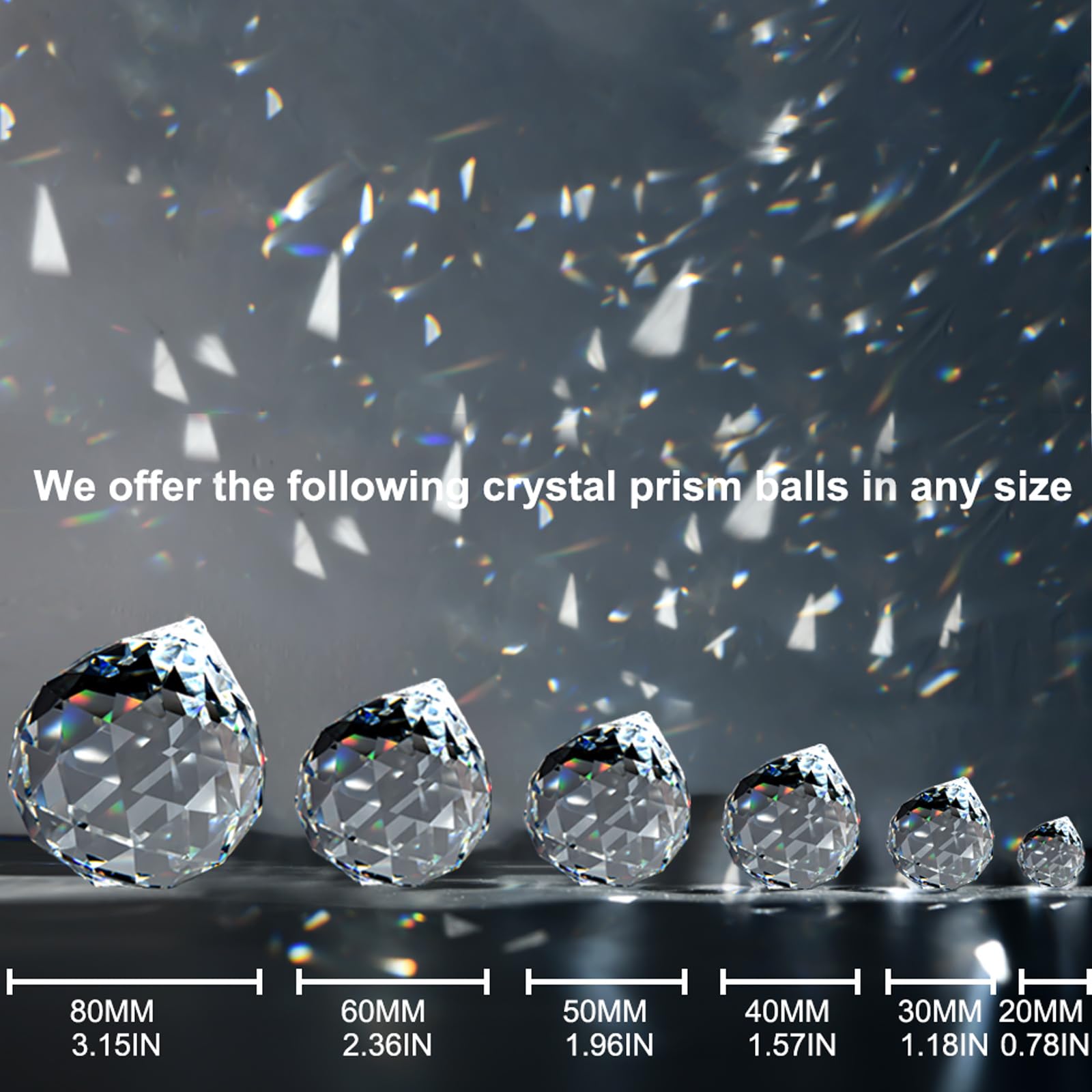 MerryNine Clear Crystal Sun Catcher Prism Ball with sunlight creating rainbows