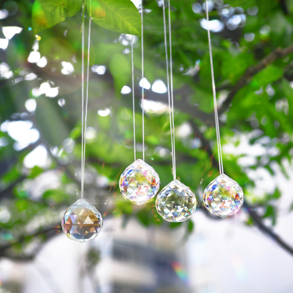 MerryNine crystal prisms used in a decorative chandelier