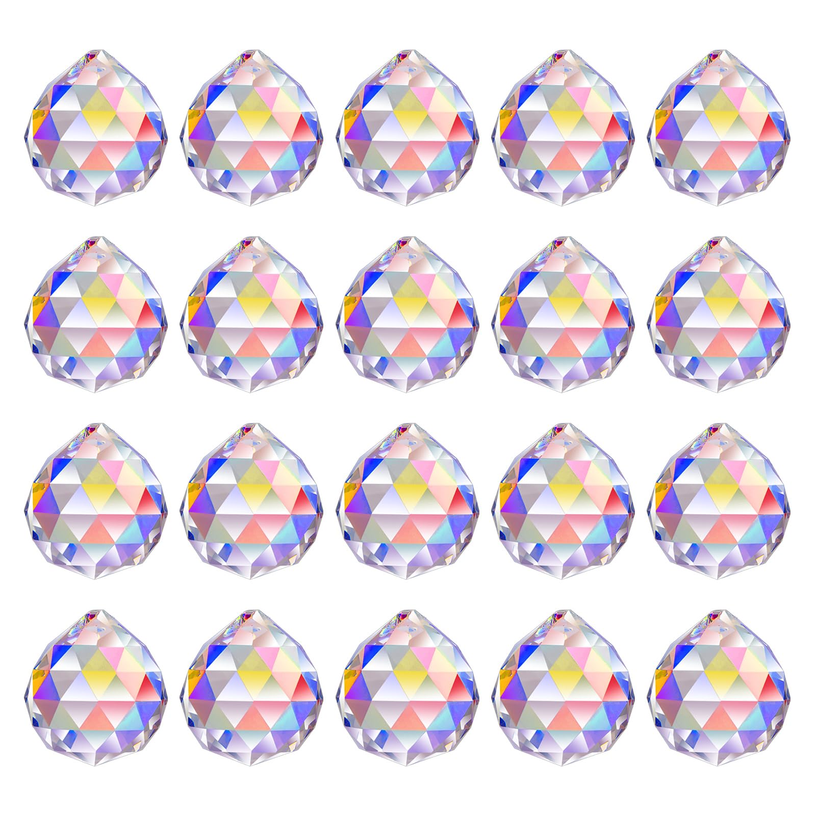 MerryNine Crystal Sun Catcher 20pcs AB-coated prism balls in package