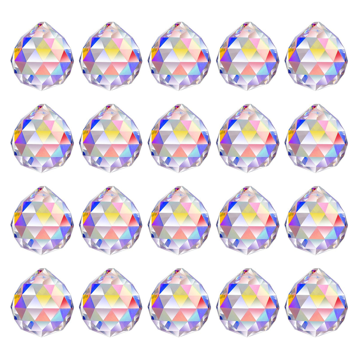 MerryNine Crystal Sun Catcher 20pcs AB-coated prism balls in package