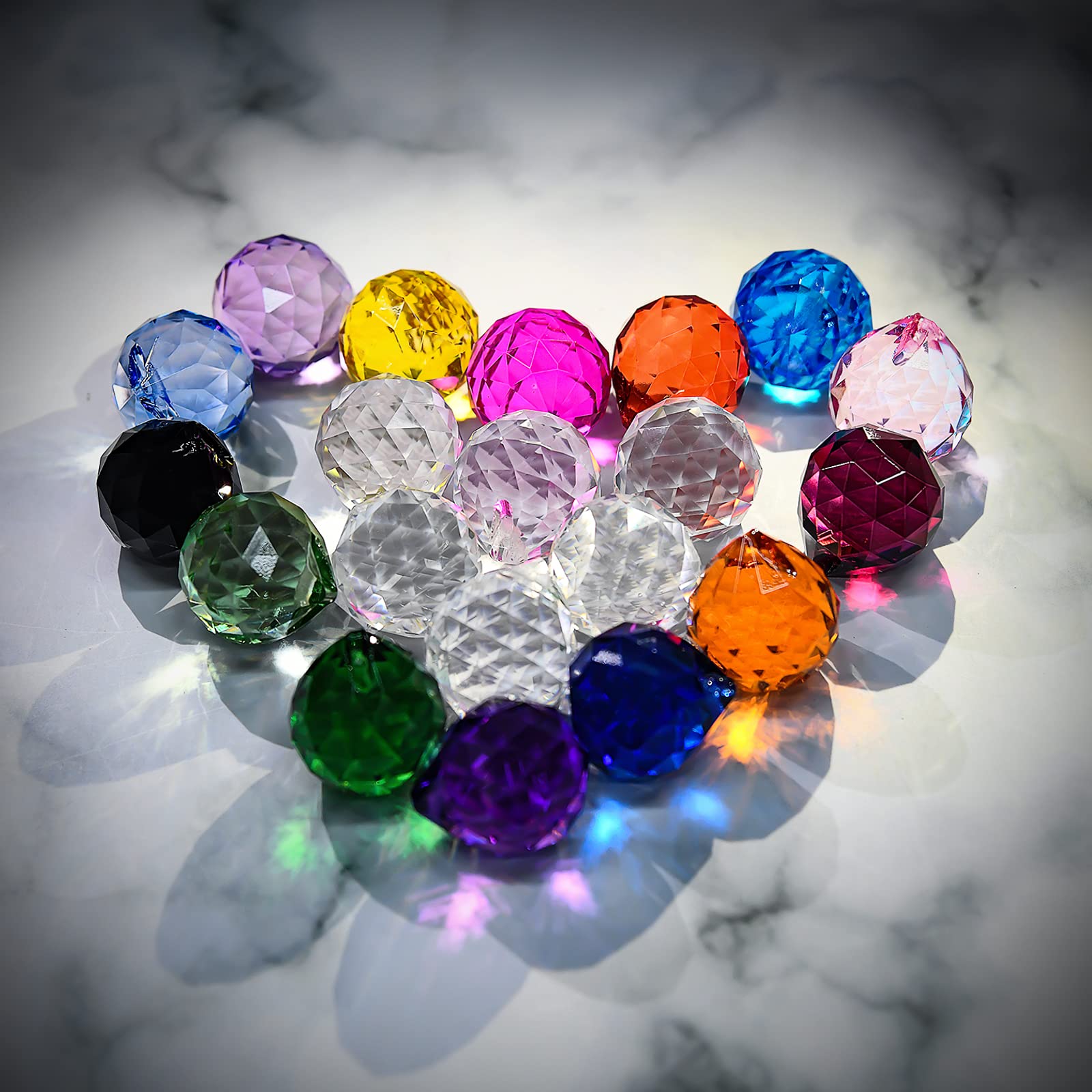 MerryNine prism balls displayed in a decorative setting