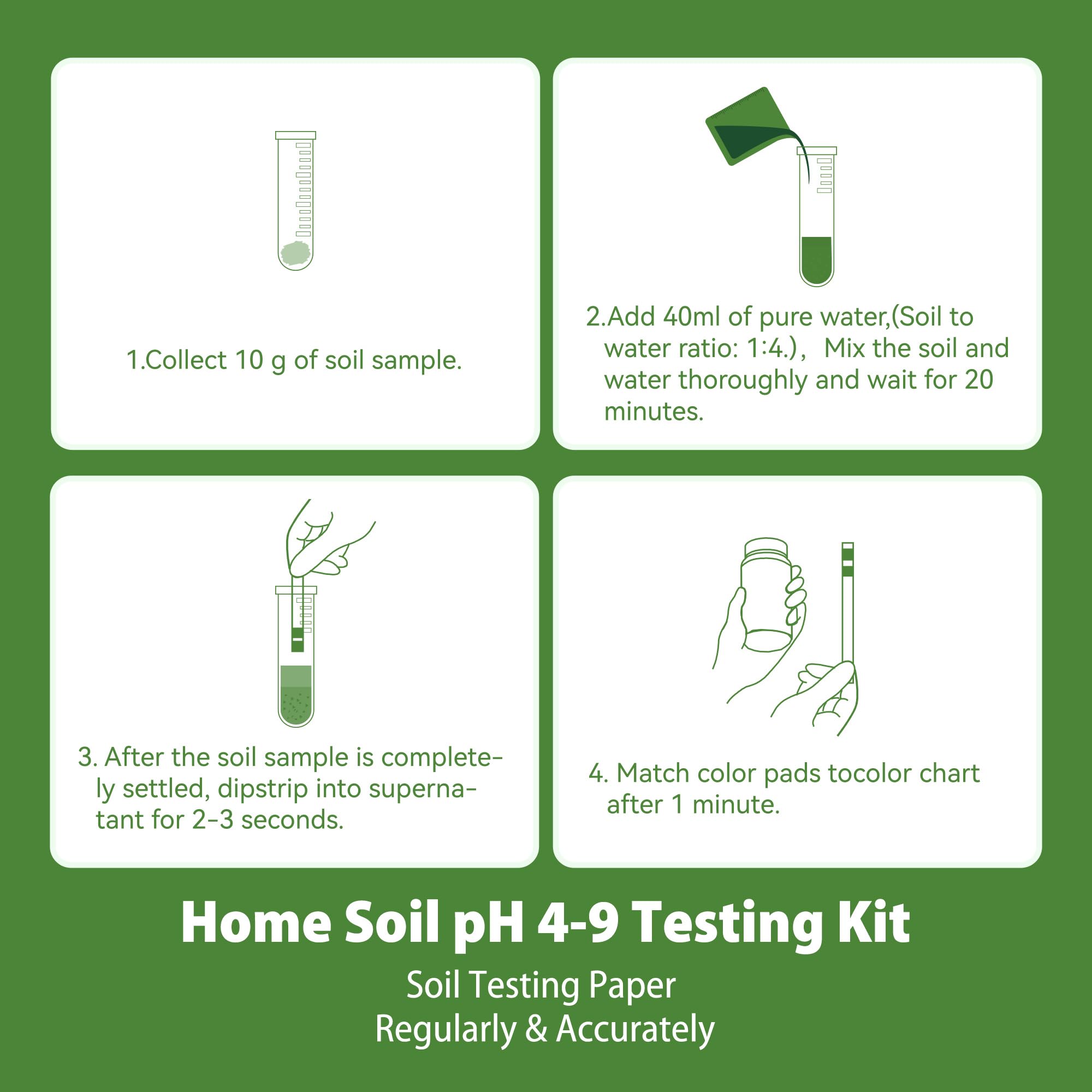 Merydi Soil pH Test Kit showing test strip comparison