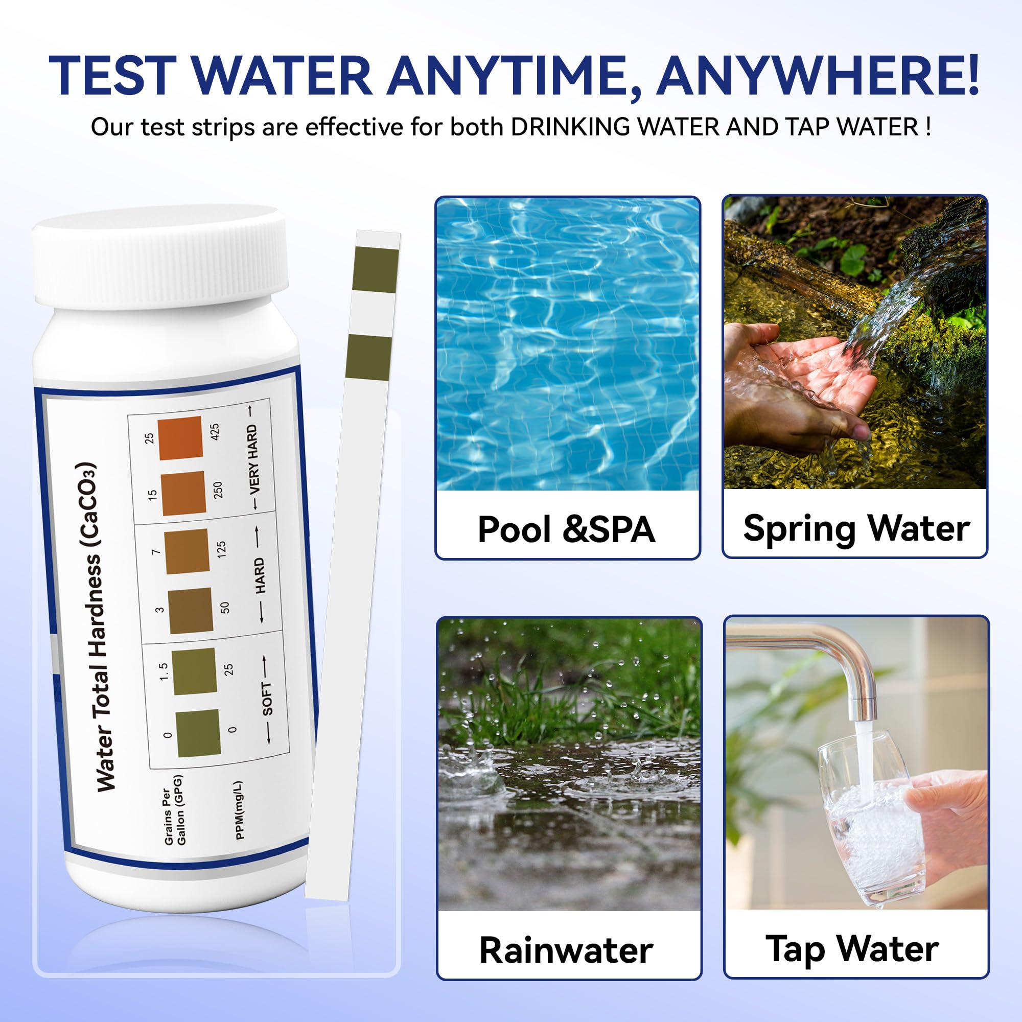 Merydi test strips being used to check water quality