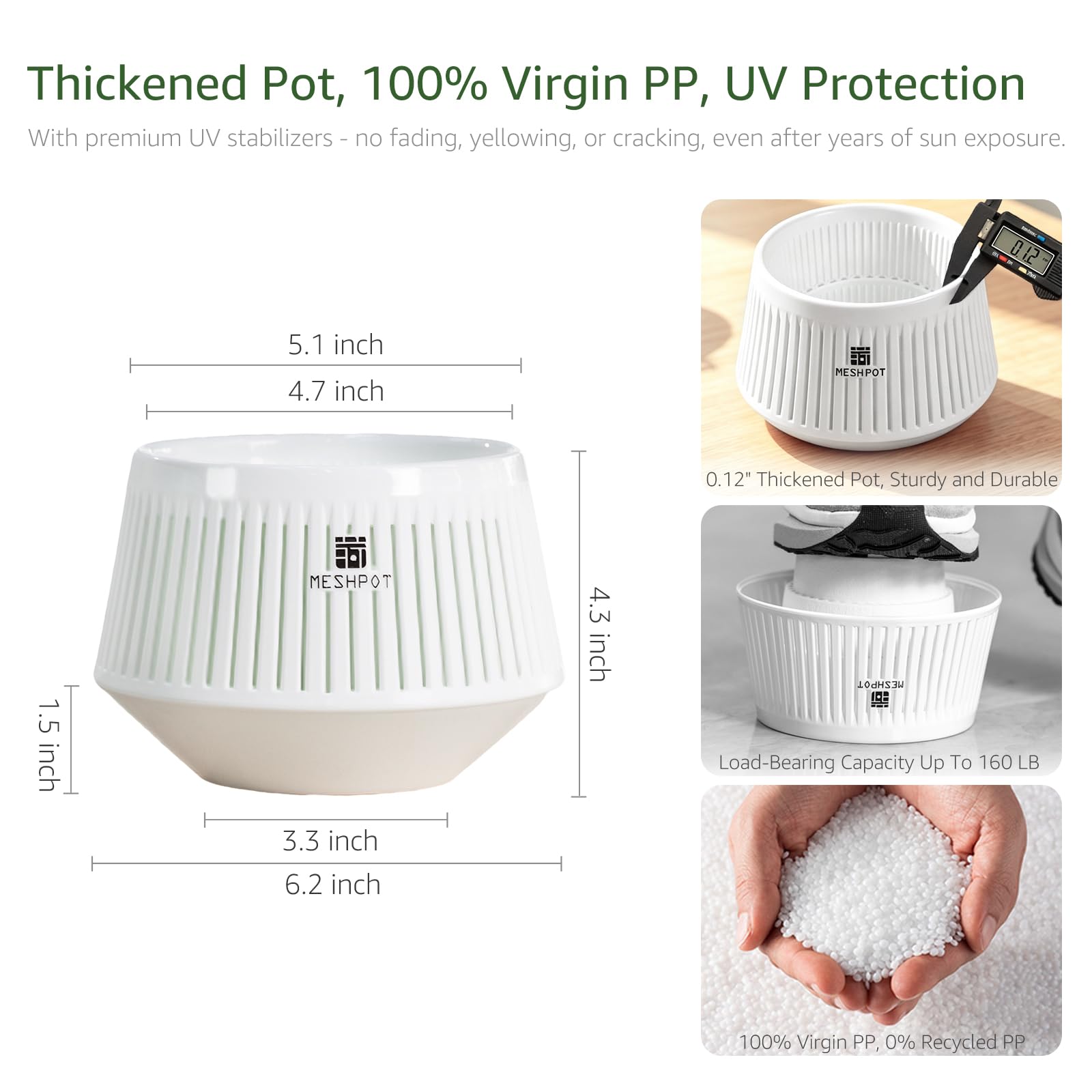 Meshpot 5 Inch Orchid Pot inner and outer design close-up