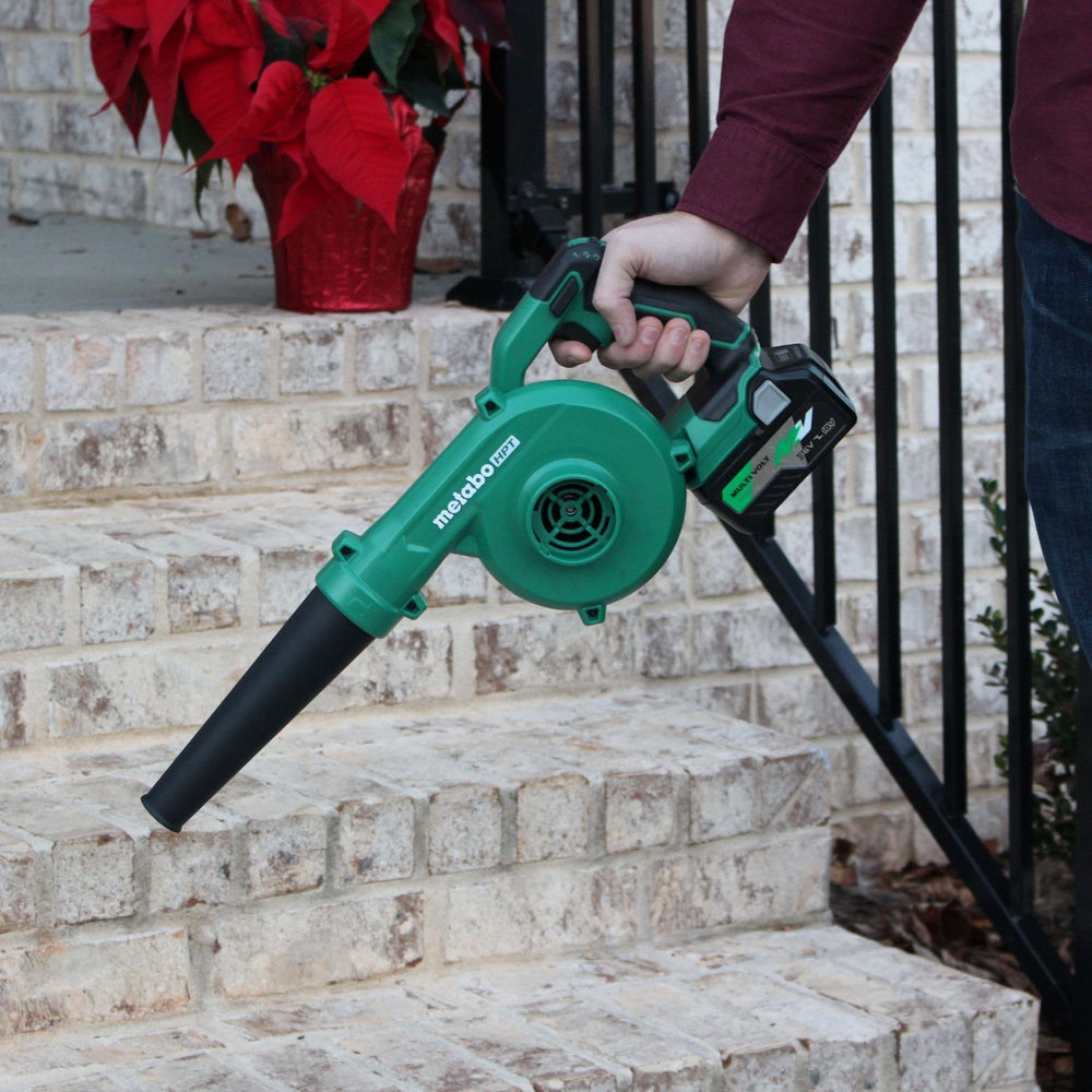 Metabo HPT 18V Cordless Compact Blower back view showcasing the battery compartment
