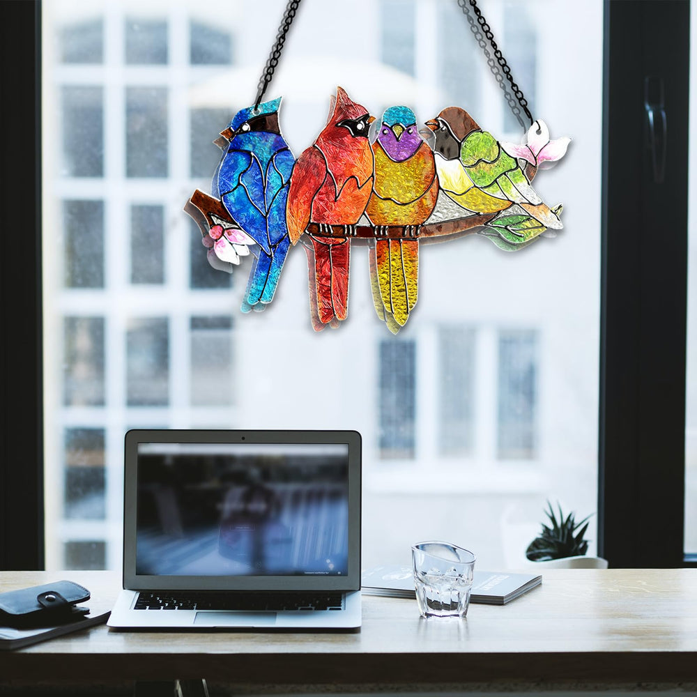 Metal chain included with DASTOLL Stained Glass Suncatcher