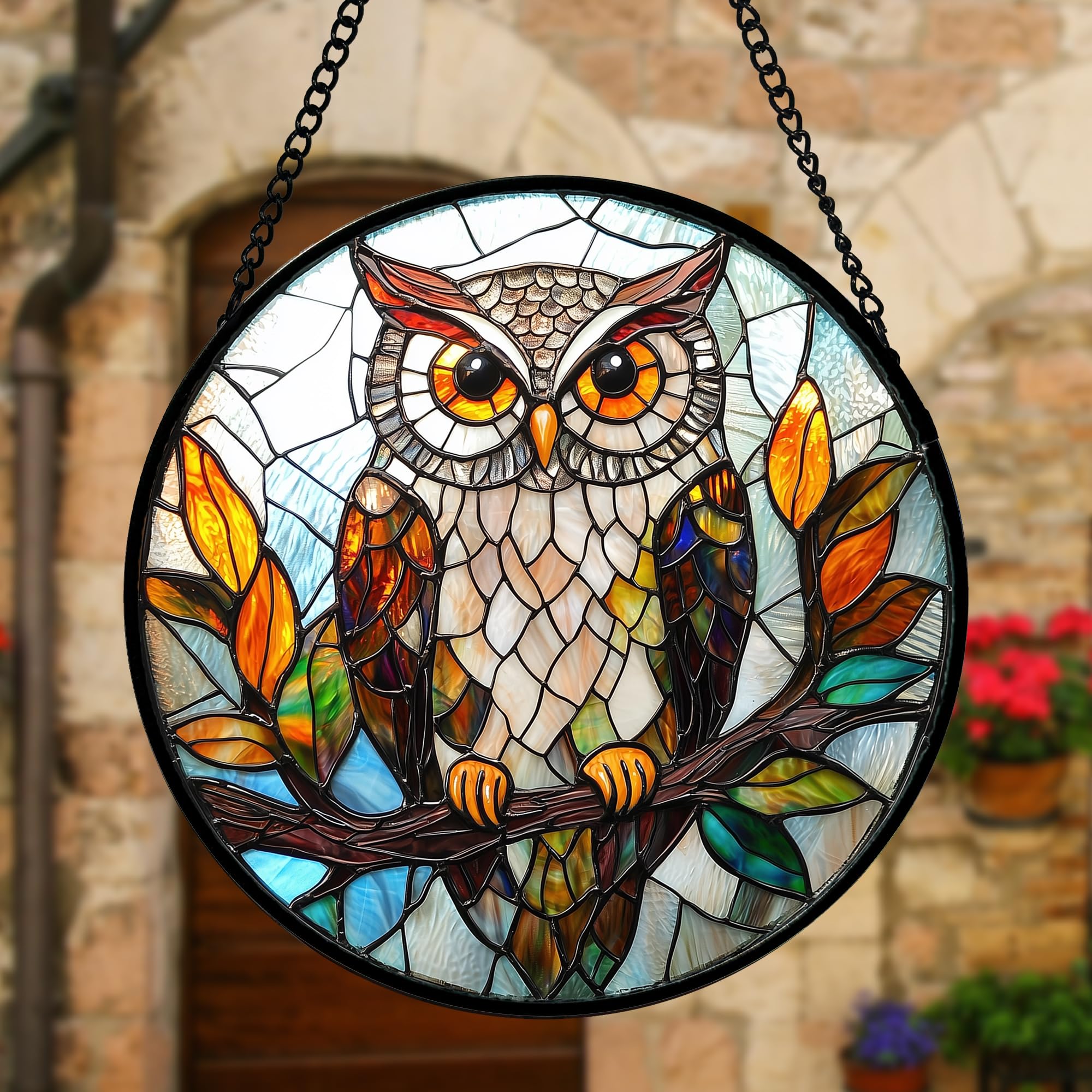 Metal chain included with the stained glass suncatcher