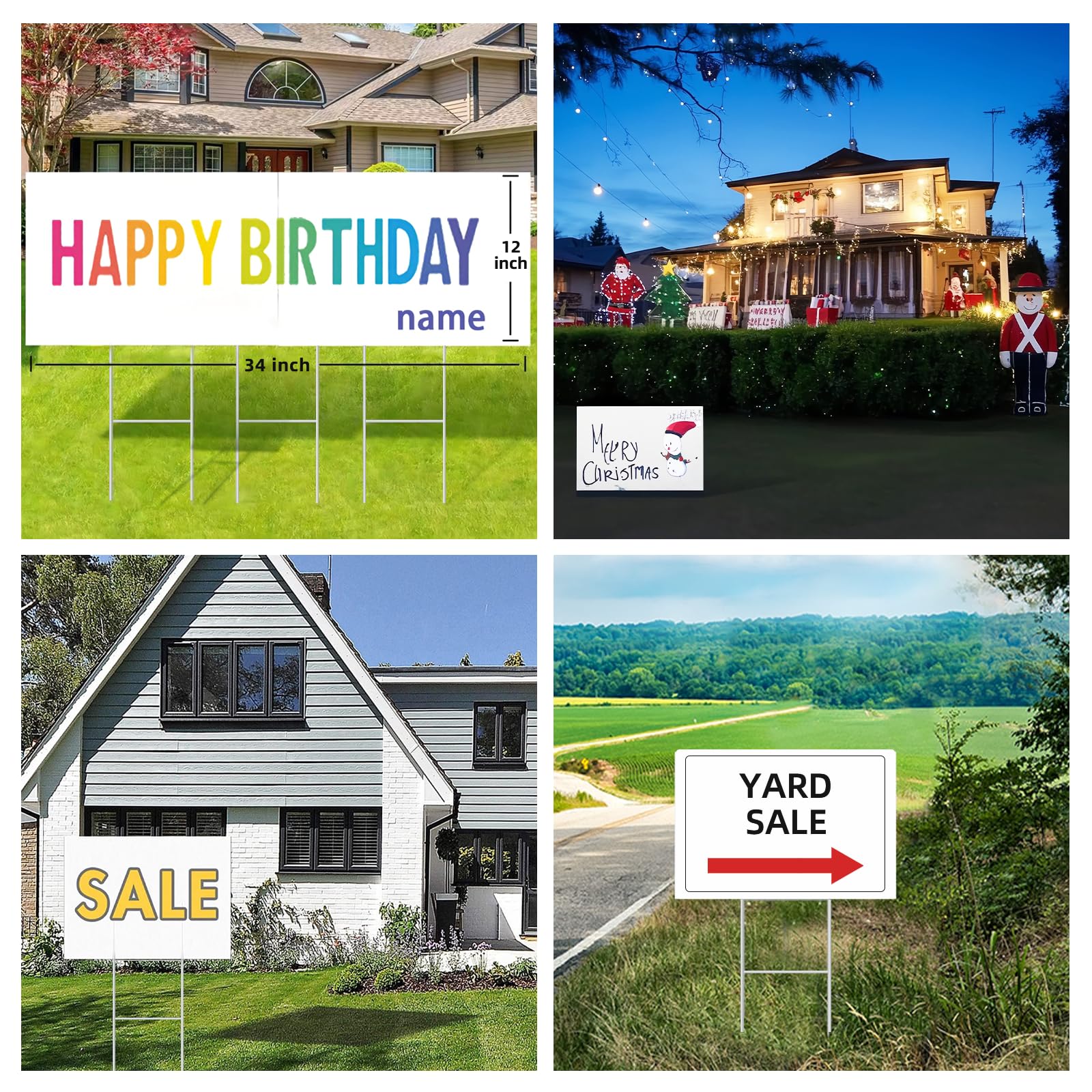 Metal H-stakes for ISDGER Blank Yard Signs, showcasing rust-resistant material