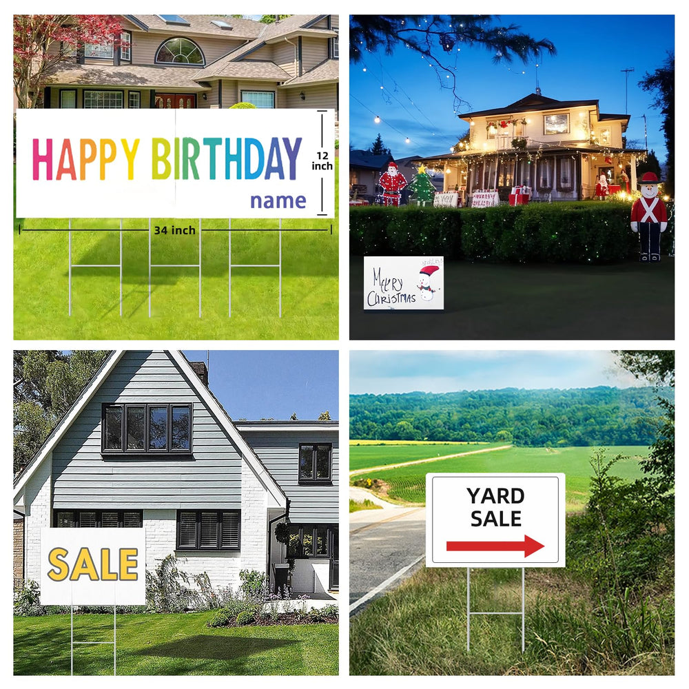 Metal H-stakes for ISDGER Blank Yard Signs, showcasing rust-resistant material