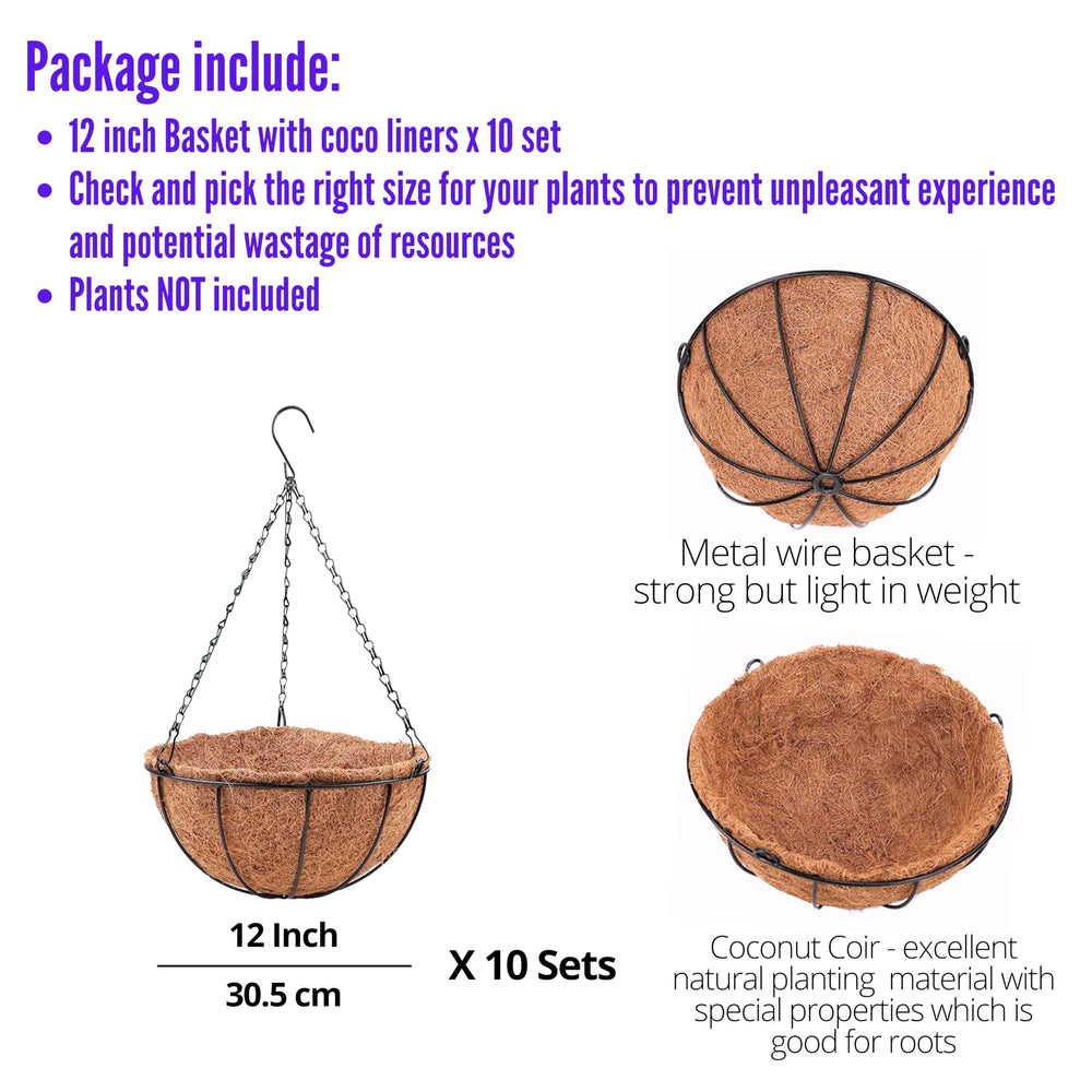 Metal hanging chain and hook for LáLáGreen baskets
