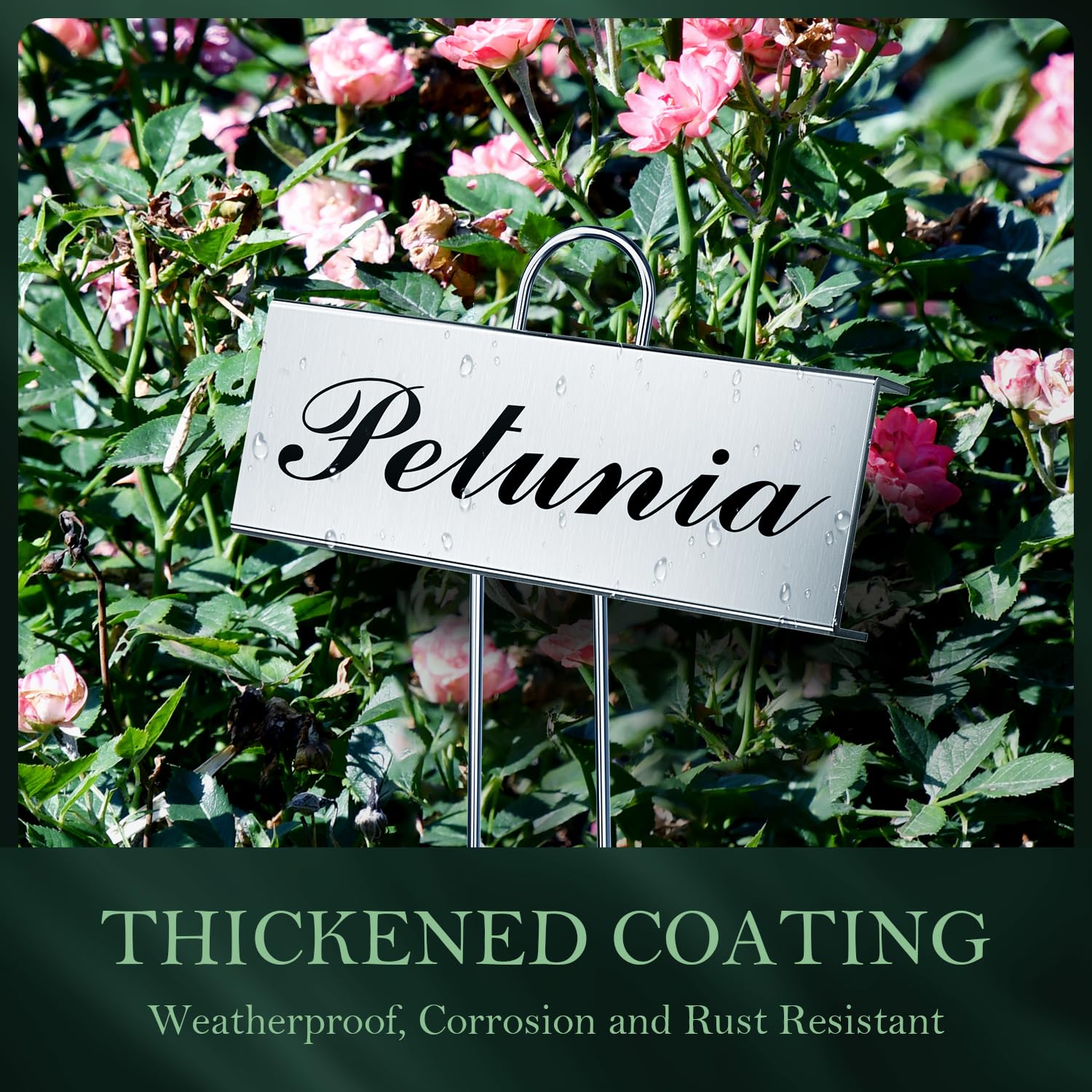 Metal Plant Labels displayed in a garden setting