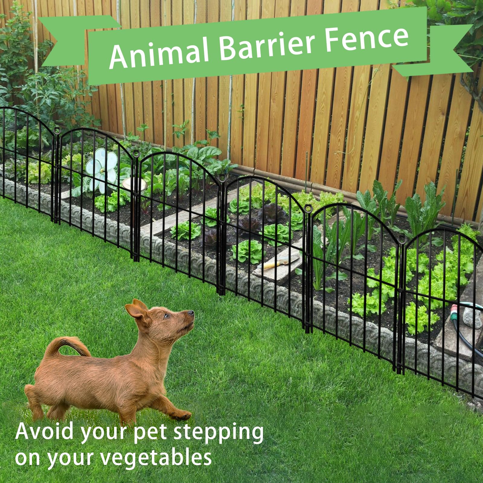 Metal stakes included with Thrivinest Decorative Garden Fence
