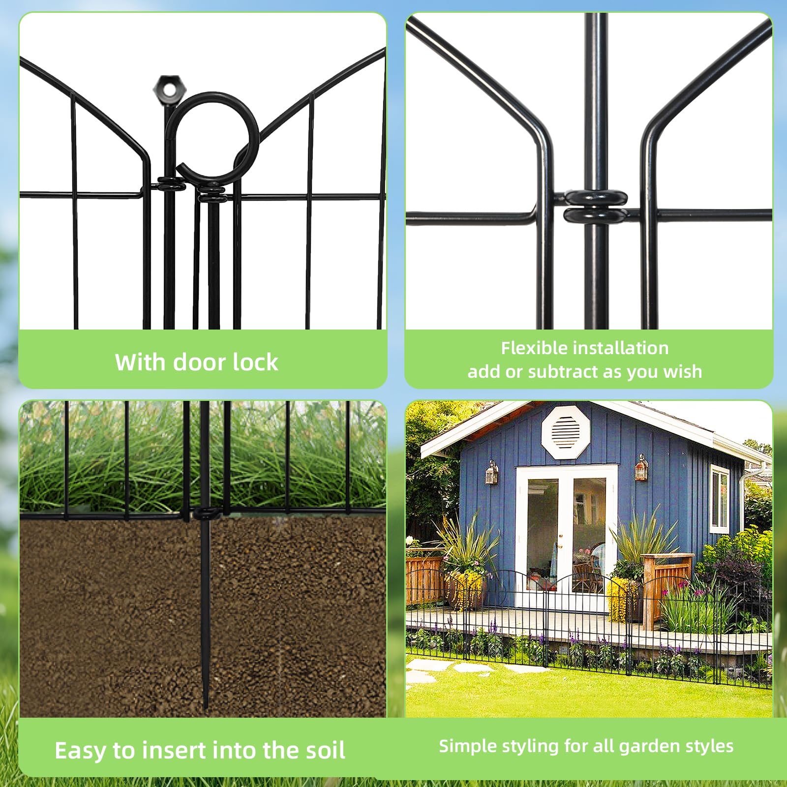 Metal stakes included with Thrivinest Garden Fence package