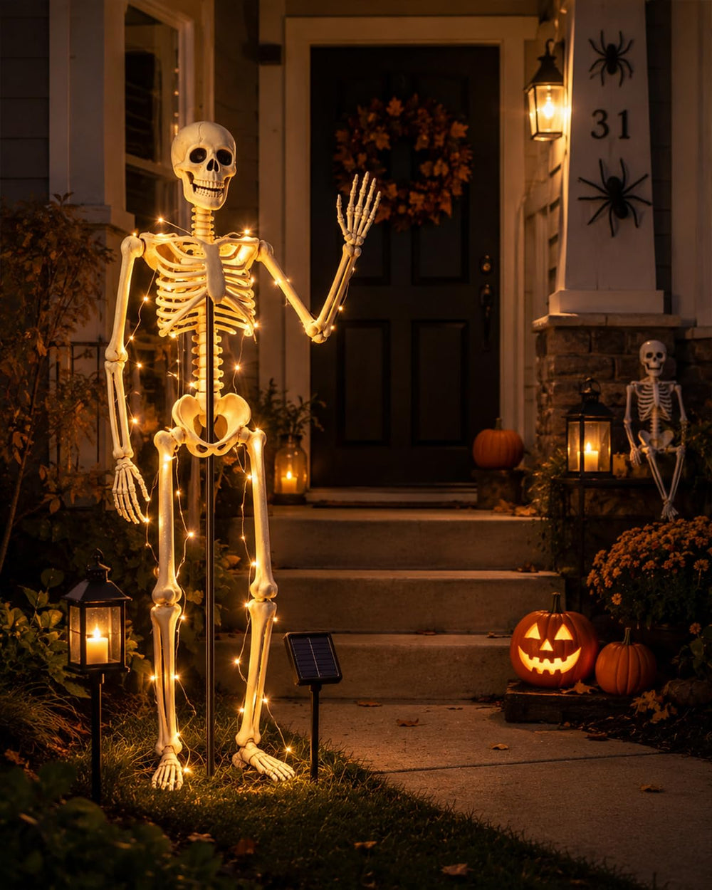 Metal stand for Halloween skeleton display