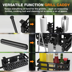 MeWeBlue Griddle Caddy side view showing spacious design