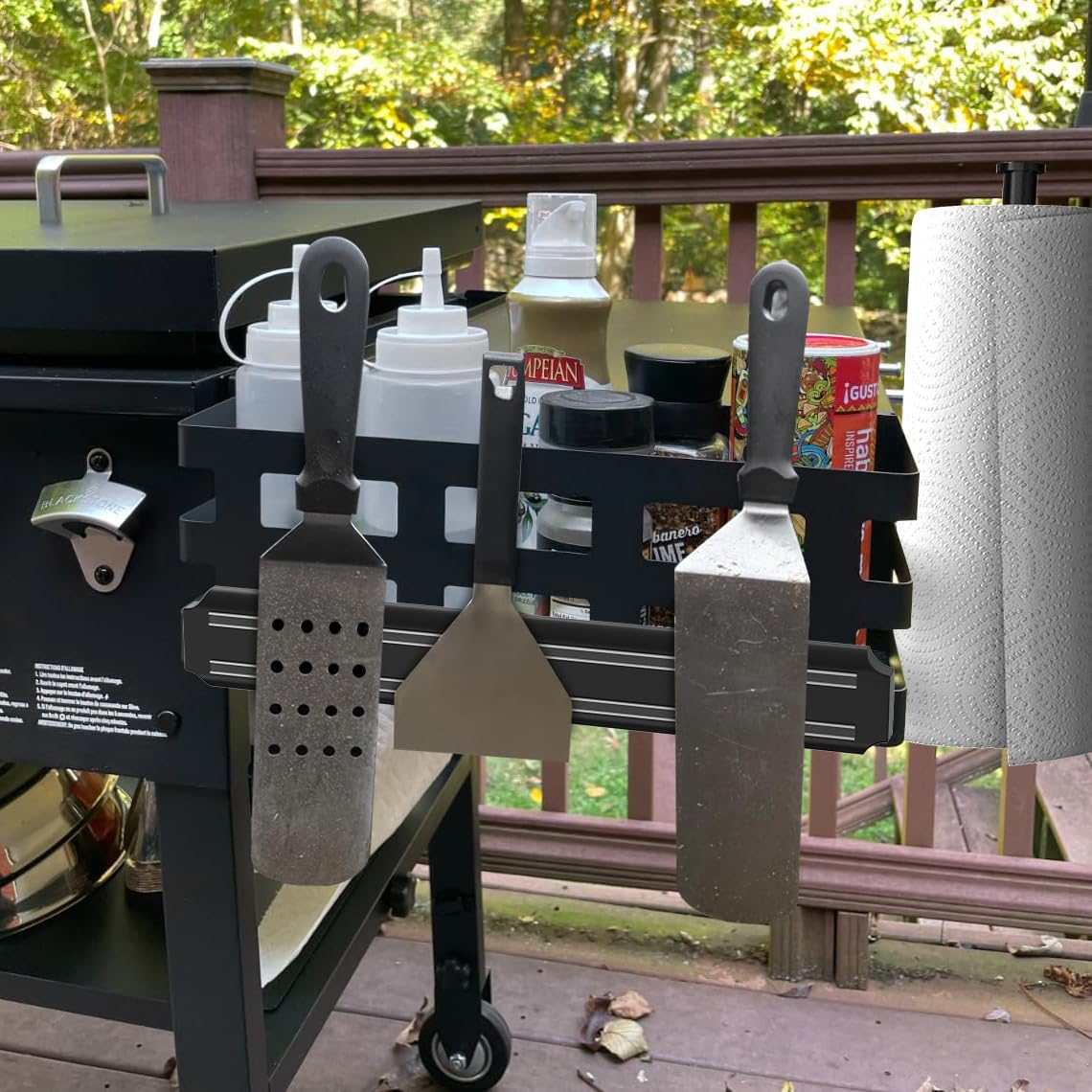 MeWeBlue Griddle Caddy with magnetic tool holder