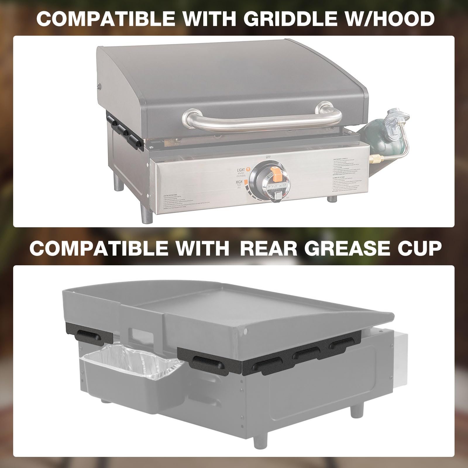 MeWeBlue Wind Guards installed on Blackstone Griddle