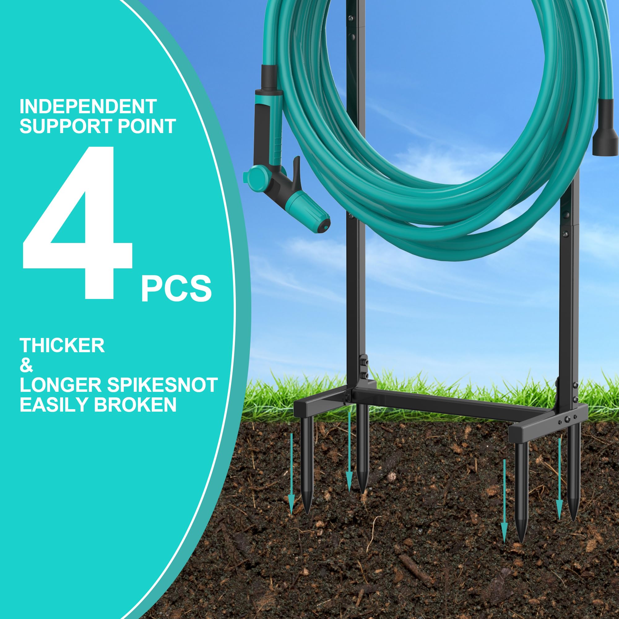 Meykwod Garden Hose Holder assembled with hose