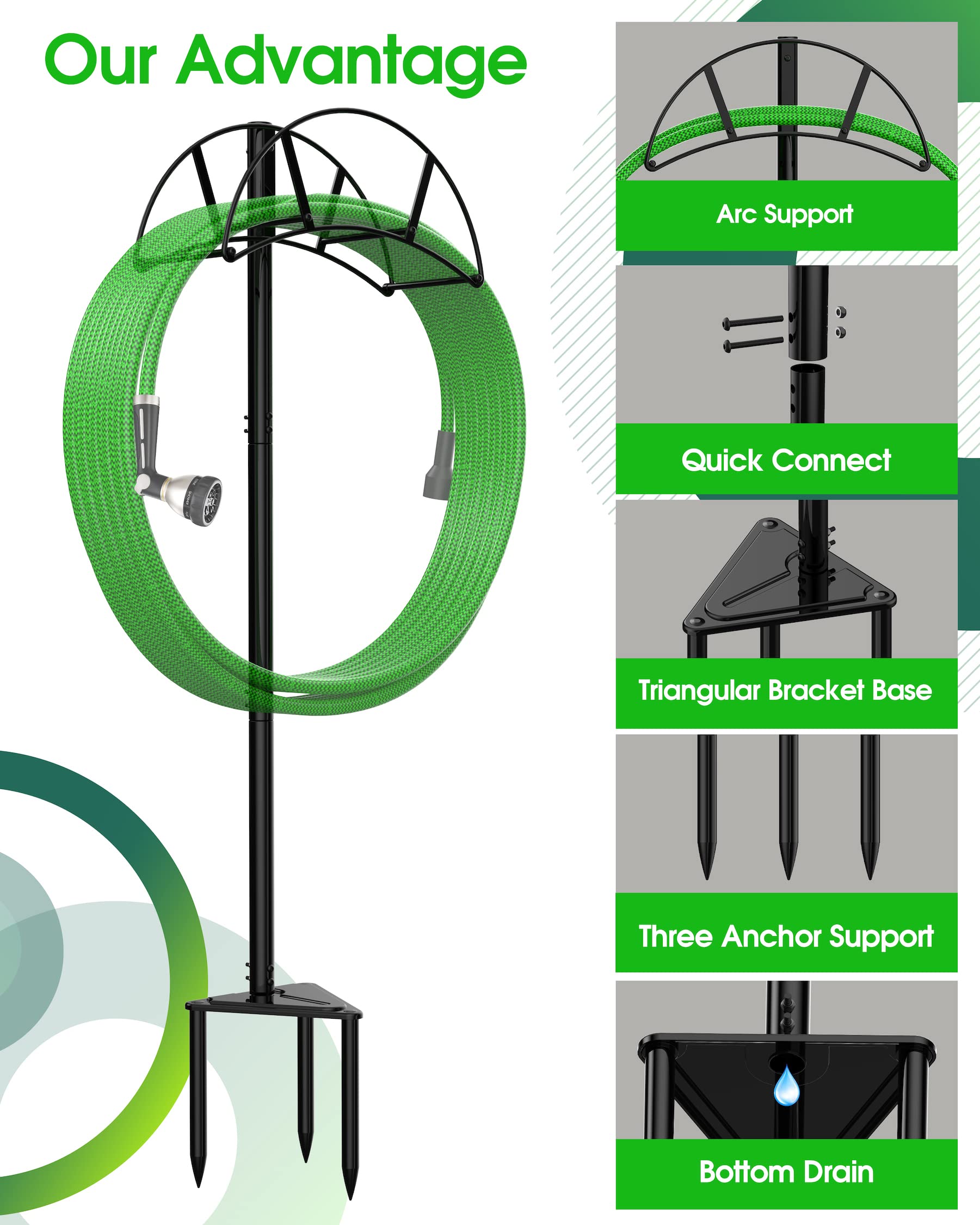 Meykwod Garden Hose Stand installation instructions included