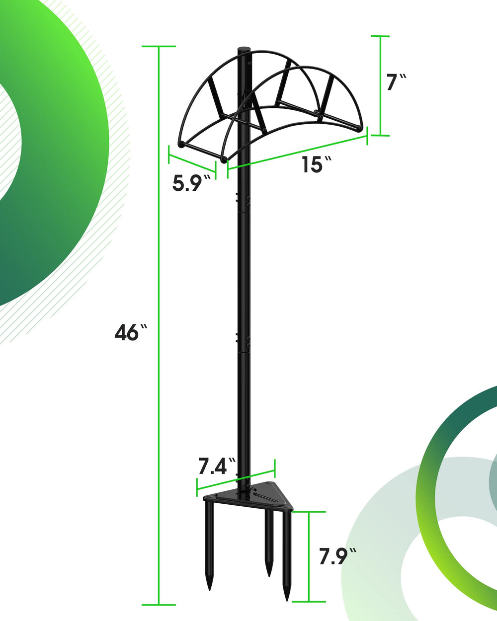 Meykwod Garden Hose Stand side view, showing sturdy construction