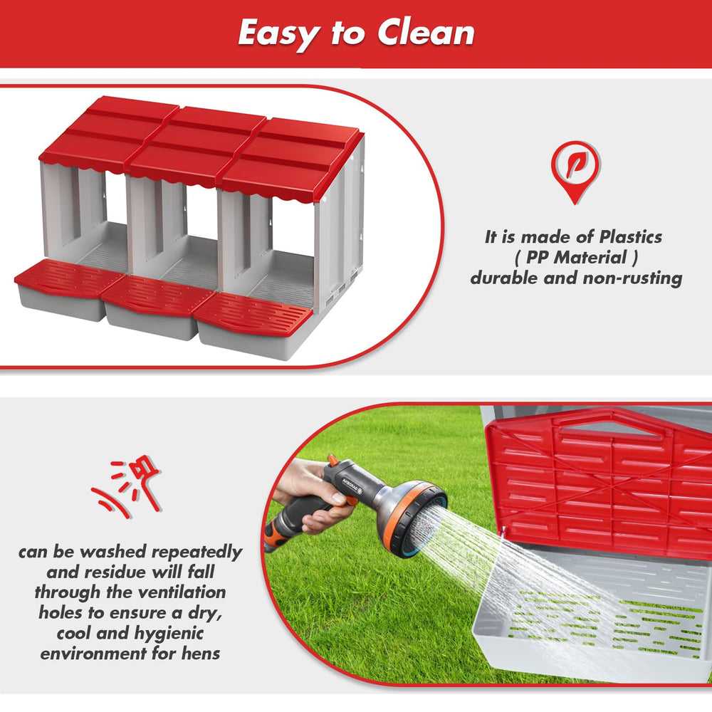 Meyoppm Chicken Nesting Box set up in a poultry coop