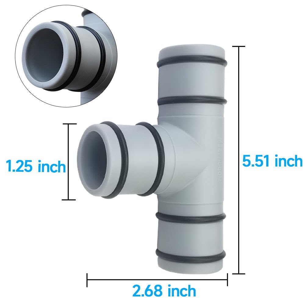 MEZYJIUCOM Pool Hose Connector T Joint 1.25 inch side view